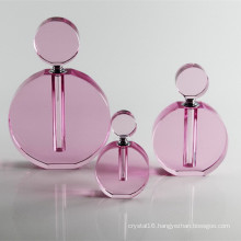 Fashion Pink Crystal Glass Perfume Bottle